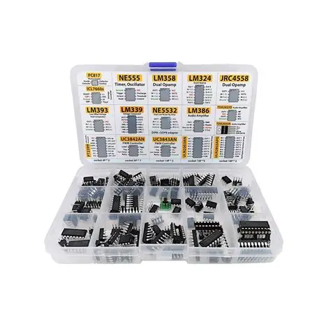 150pcs XL IC Chip Kit: Oscillators, NE555, LM358, LM324, LM393 - Operational Amplifier Assortment Set for (PC817)