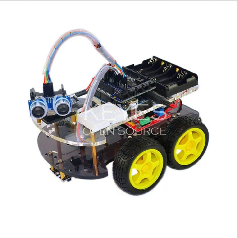 [EB000110] Multi-Functional 4WD Robot Car Chassis Kits UNO R3 170 Point Mini Breadboard For Robot Car Assembly