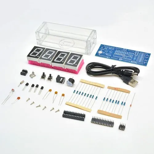 [EB000140] DIY White LED Electronic Microcontroller Digital Clock Time Kit