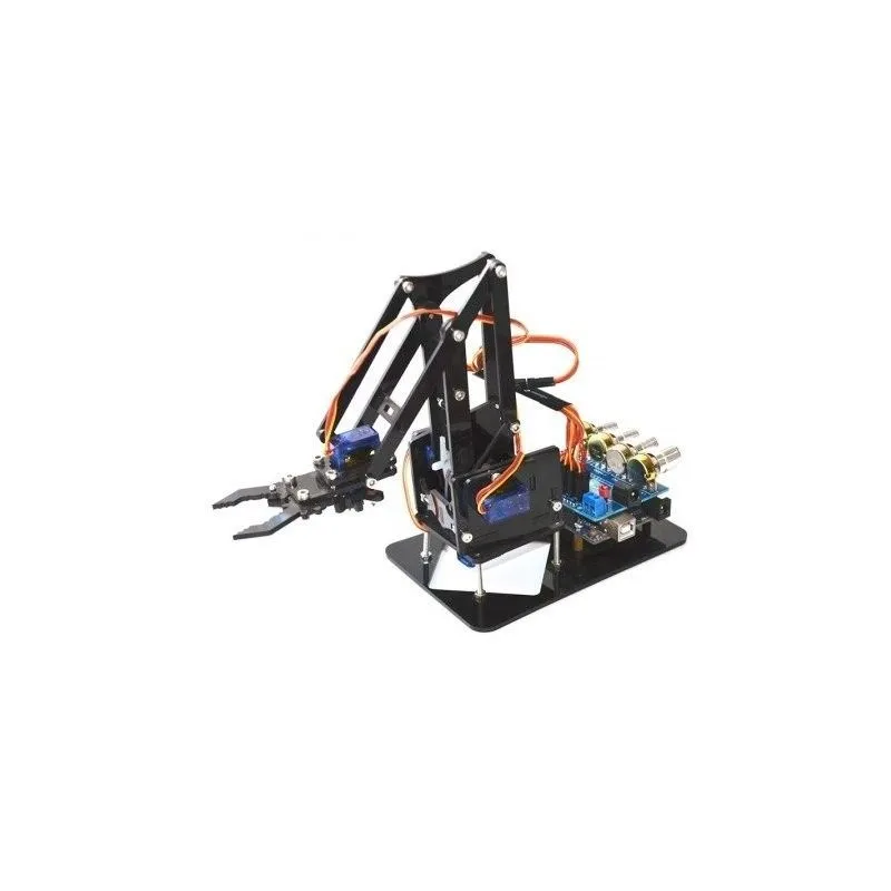 [EB000183] DIY Kit 4 DOF Black Acrylic Robot Manipulator Mechanical Arm (not-including Servo)
