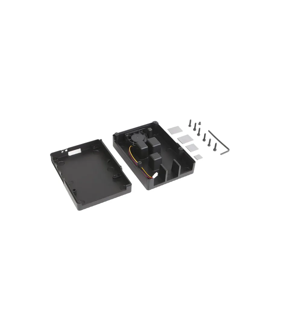 [EB000185] Stripe Metal Aluminum Case with Four-line Fan for Raspberry Pi 5
