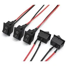 [EB000520] 1 Piece Rocker Switches AC 6A/250V 10A/125V SPST 2-Pin 2-Position On/Off Square Black Rocker Switch with Pre-Soldered Wires