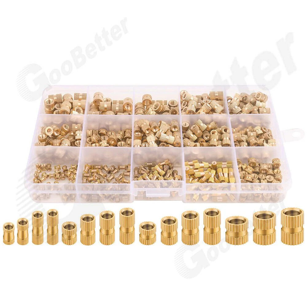 [EB000250] 500PCS Brass Heat Set Insert Nut Hot Melt Knurled Threaded M2-M2.5-M3