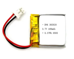 [EB000517] 302020 100MAH 3.7V Lithium Rechargeable Battery Size: 20*20*3MM