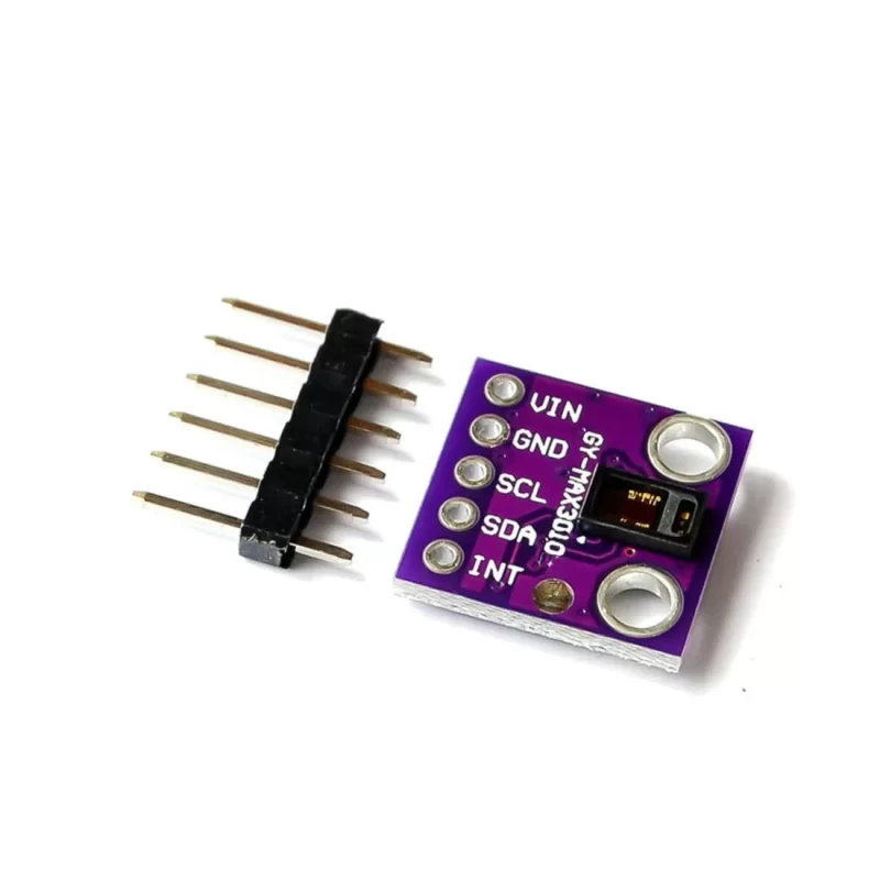 Black GY-MAX30102 Heart Rate and Pulse Oximeter Sensor Module with Soldering